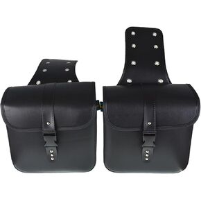 2 x PU Leather Motorcycle Saddle Bags Saddlebag Luggage Bag Replacement for Sportster 883 Dyna
