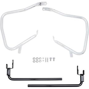 Eagle Skull Chrome Rear Saddlebag Guards Support Kit Harley Davidson Touring Street Glide Road Glides CVO 2023-2025 Saddle Bags Bag Guard Mount Saddlebags # 90202507 Bar Supports