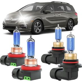 يناسب كل من 2011-2020 Honda Odyssey Halogen المصابيح الأمامية التحرير والسرد ، ومصابيح مصابيح الأمامية ذات الحزمة الأمامية ذات 5000 كيل