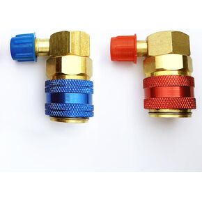 R134a AC Quick Coupler Adapters 1/4" SAE Male Flare High Low Freon Manifold Gauge Hose Conversion Kit for Automotive HVAC AC System L-Style