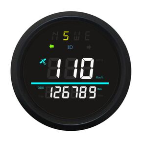 85mm Auto Digital Speedometer Odometer Tripmeter GPS Type 0-999 KM/H MPH with Turn Light High Beam 9-32VDC Waterproof for Car Motorbike Truck (RED)