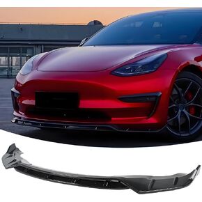مفسد شفة الوفير الأمامي 4pcs ملاءمة ل Tesla Model 3 2017-2023 Gloss Black Black 2-Layer Attled Style Associory Air Chin Body Kit