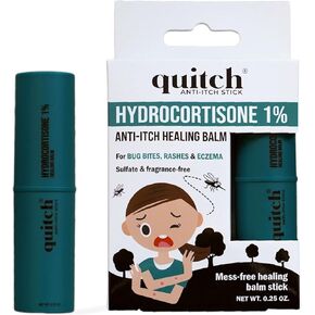 quitch Hydrocortisone Healing Balm, Eczema Cream for Kids Stick, Psoriasis Relief Treatment, Anti Itch Maximum Strength, Healing Ointment, Rash, Dry Skin Treatment for Skin, Avocado Oil Squalane