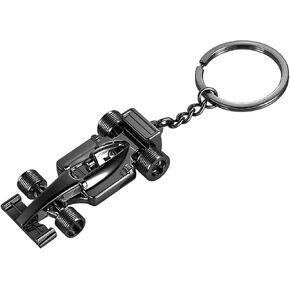 F1 Keychain for Men, Alloy Car Model Keychain, Metal Formula One Keyring Racing Car Key Chain, Formula 1 Race Cars Key Holder Accessories for Boyfriend Father Racing Enthusiasts Gifts (Black)