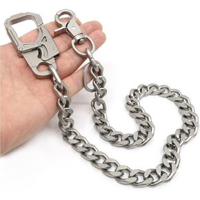 NEWTRO Wallet Chain Thick Heavy Duty with Double Action Locking Carabiner, Premium Rack Plating, Rugged Keychain for Men Bikers Pants Jeans