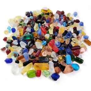 HappyFiller 5 LB Tumbled Glass Bead Stones,Matted Colorful Artificial Sea Glass Pebbles,Vase Fillers,Garden Landscape,Fountain Rocks,Aquarium Fish Tank Gravel,Beach Theme,Resin Art