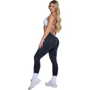 طماق غسل الحمض السلس للنساء - متماسكة ، لا تماس أمامي ، تصميم منخفض V -back ، بعقب محسن