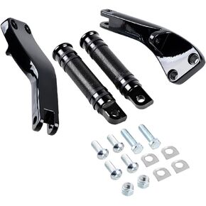 أوتاد Astra Depot أسود CNC الأمامي/الخلفي مع أوتاد الركاب Mount Kit Footpeg قوس متوافق مع Harley Dyna Street Bob Super Glide FXD 2006-2017