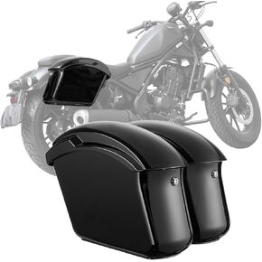 KEMIMOTO Upgraded Hard Saddlebags Impact-resistant 22L with Secure Locking Waterproof Saddle Bags Compatible with Sportster Dyna Softail CM300 Rebel Shadow Vulcan