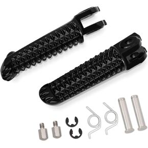 FOVPLUE Left and Right Driver/Rider Footrest for Yamaha YZF R6 1999-2020,R6S 2003-2009,R1 1998-2024,R1S R1M 2015-2024, BLACK-Front Foot Pegs Kit