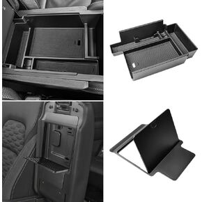 2PCS Center Console Organizer متوافق مع Nissan Pathfinder 2022-2025 وملحقات مربع منظم Hidden Secret Armrest Armdrest Hidden Storage Tray ، Black