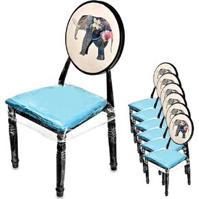 4 Packs Plastic Chair Covers, Thickened Clear Vinyl Chair Covers Protectors for Dining Room, Kitchen Chair Seat Protectors with Adjustable Straps, Stain, Water and Kitty Scratch Resistant in Kuwait