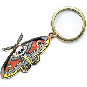 Death Moth Keychain-ملحق Hawkmoth القوطية القوطية للموت الداكن ، سلسلة مفاتيح الأخطاء المستوحاة من الطبيعة الزاحفة ، مثالية لأزياء القوطية ومحبي الحشرات القابلة للتحصيل