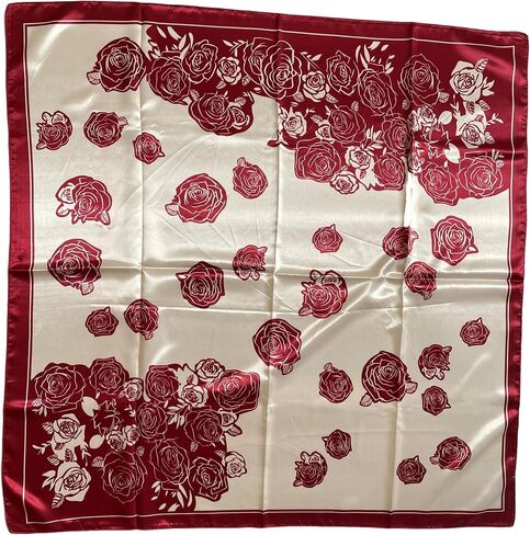 Silk Feeling Head Scarf for Sleeping, Hair Wrapping at Night Bandana Square Scarf for Women 35 Inches in Kuwait