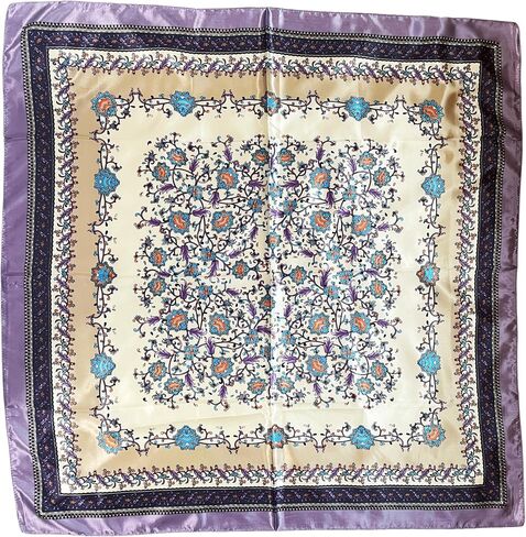 Silk Feeling Head Scarf for Sleeping, Hair Wrapping at Night Bandana Square Scarf for Women 35 Inches in Kuwait