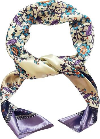 Silk Feeling Head Scarf for Sleeping, Hair Wrapping at Night Bandana Square Scarf for Women 35 Inches in Kuwait
