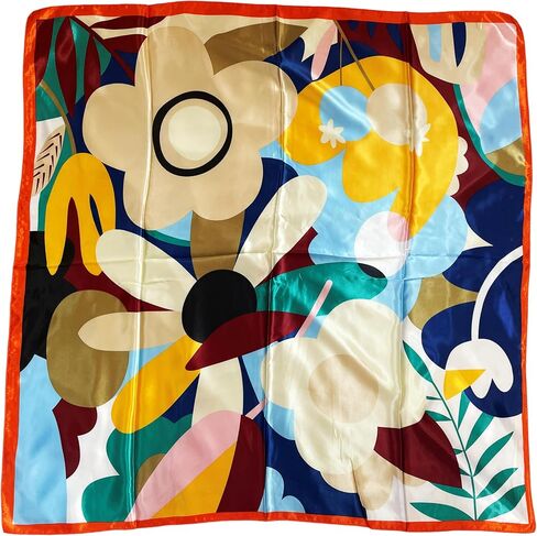 Silk Feeling Head Scarf for Sleeping, Hair Wrapping at Night Bandana Square Scarf for Women 35 Inches in Kuwait