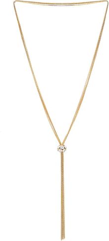 COOLSTEELANDBEYOND Glamorous Lariat Necklace Tassel, Bead with Rhinestones, Multi-strand Long Chains Y-Shape in Saudi Arabia