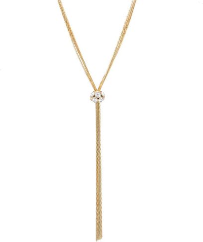 COOLSTEELANDBEYOND Glamorous Lariat Necklace Tassel, Bead with Rhinestones, Multi-strand Long Chains Y-Shape in Saudi Arabia