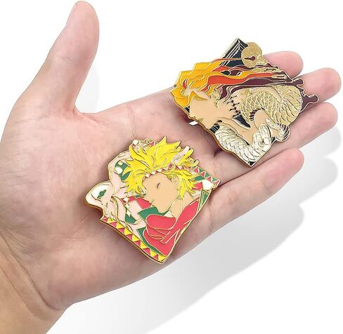 JJBA Kujo Jotaro Badges Pins - Jojo Hat Adventure Golden Pins - Anime Cosplay Metal Badge Jewelry Accessory for Backpack Clothes Caps (JOJO Pin 15) in Kuwait