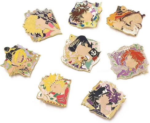 JJBA Kujo Jotaro Badges Pins - Jojo Hat Adventure Golden Pins - Anime Cosplay Metal Badge Jewelry Accessory for Backpack Clothes Caps (JOJO Pin 15) in Kuwait
