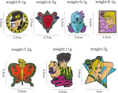 JJBA Kujo Jotaro Badges Pins - Jojo Hat Adventure Golden Pins - Anime Cosplay Metal Badge Jewelry Accessory for Backpack Clothes Caps (JOJO Pin 15) in Saudi Arabia