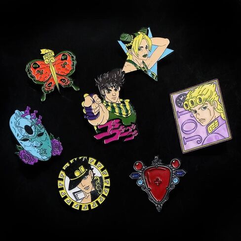 JJBA Kujo Jotaro Badges Pins - Jojo Hat Adventure Golden Pins - Anime Cosplay Metal Badge Jewelry Accessory for Backpack Clothes Caps (JOJO Pin 15) in Saudi Arabia