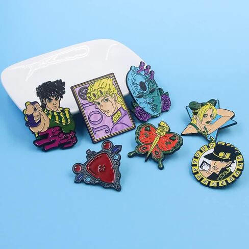 JJBA Kujo Jotaro Badges Pins - Jojo Hat Adventure Golden Pins - Anime Cosplay Metal Badge Jewelry Accessory for Backpack Clothes Caps (JOJO Pin 15) in Saudi Arabia
