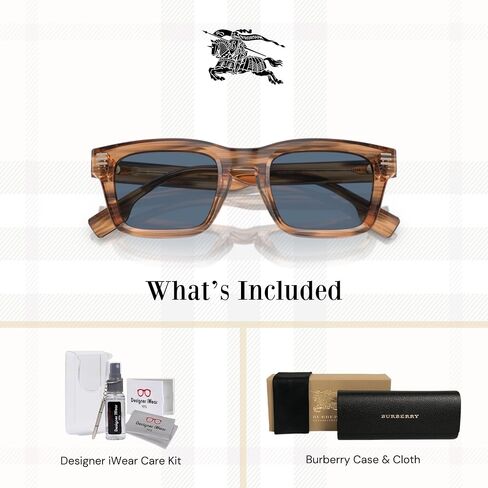 BURBERRY BE4403 Rectangle Sunglasses for Men + BUNDLE With Designer iWear Complimentary Eyewear Kit in Saudi Arabia