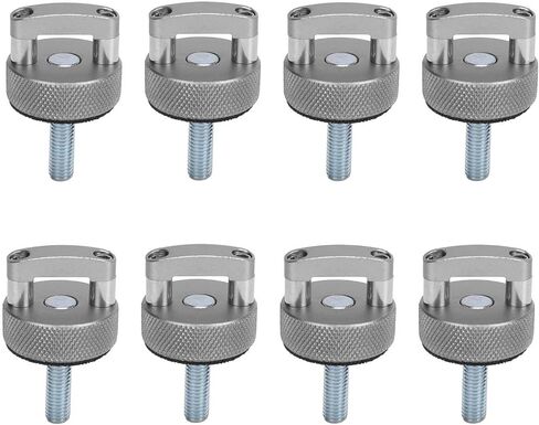 8pcs الفولاذ البليت الألومنيوم الصلب أعلى الإزالة الإزالة المسمار الإبهام الإبهام ، M8 1.25 الخيط حلقة د المدمجة لبرونكو 2DR 4DR (أسود) in Kuwait