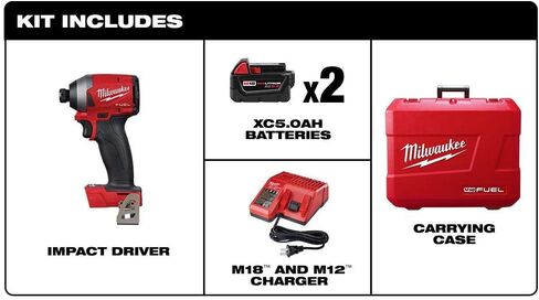 ميلووكي (MLW 2853-22) M18 Fuel 1/4IN Hex Impact Driver XC Kit in Kuwait