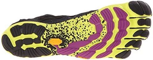 حذاء الجري Vibram نسائي على شكل حرف V، أسود/أصفر/أرجواني، 42 EU/9.5-10.0 M US B EU in Saudi Arabia