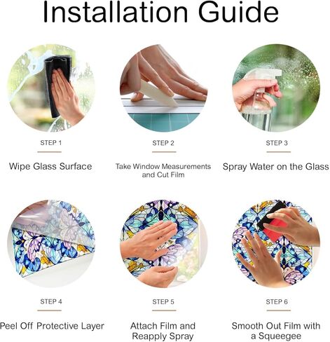 2PCS 17.7x39.4inch Hummingbird Stained Glass Window Film, Hummingbird Stained Glass Window Film for Bathroom Door Heat Anti UV in Kuwait