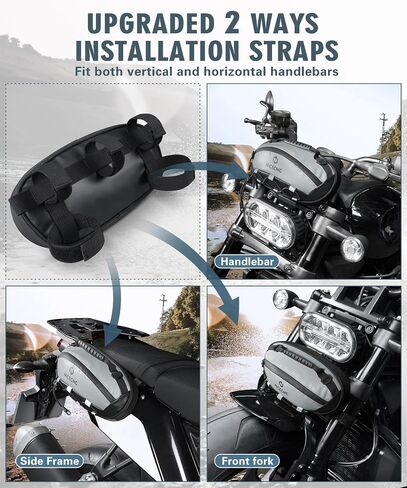 Motorcycle Handlebar Bag Universal Waterproof PVC Front Fork Storage Accessory Bag Motorcycle Tool Bag For Motorbike Cruiser Softail Dyna Sportsters Dirt Bike Bicycle Accessories in Saudi Arabia