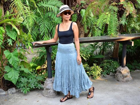 Sakoonee Boho Hippie Maxi Skirt Long Summer Cotton Dress for Women with Smocked Elastic Waist in Saudi Arabia