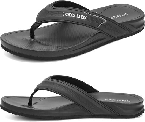Mens Flip Flops With Arch Support Ultra Soft Cushion Footbed Durable Outsole Comfortable Summer Beach Thong Sandals Yoga Foam Cushion Slip on Slippers in Kuwait