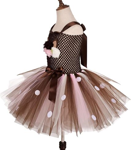 Kids Toddler Baby Girl Deer Costume Christmas Outfit Elk Romper Bodysuit Xmas cosplay Tutu Dress with Antler Headband in Saudi Arabia
