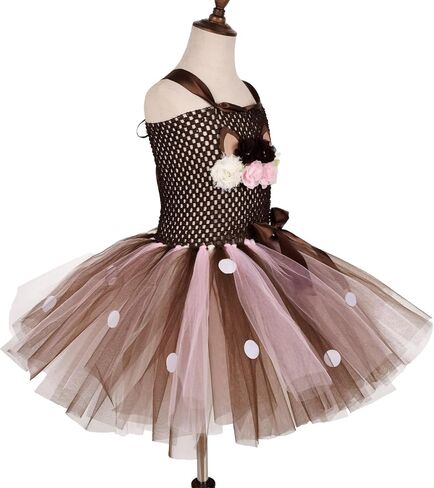 Kids Toddler Baby Girl Deer Costume Christmas Outfit Elk Romper Bodysuit Xmas cosplay Tutu Dress with Antler Headband in Saudi Arabia