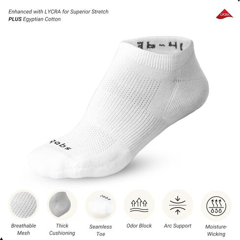 Unisex Performance Ankle Socks | Egyptian Cotton, Breathable & Cushioned | 6 Pairs | Moisture-Wicking & Odor-Resistant in Saudi Arabia