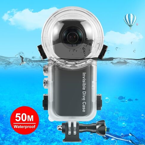PULUZ 30m/98ft Dive Case for Insta360 X3 Underwater Waterproof Housing Cover Protective PC Shell Photography Housings with Bracket Camera Accessories in Kuwait