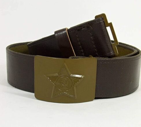 مصنوع في اتحاد الجمهوريات الاشتراكية السوفياتية جندي الجيش السوفيتي Canvas Faux Leather Belt مع مشبك أخضر in Kuwait