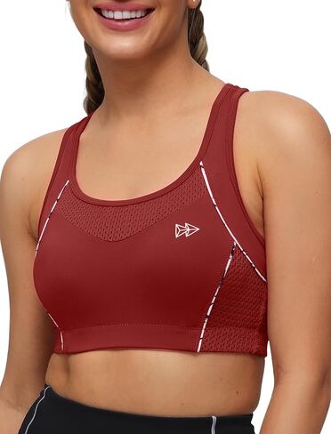 Yvette Sports Bras for Women High Impact Racerback Workout Sports Bra High Support for Large Bust Plus Size,Purple in Saudi Arabia