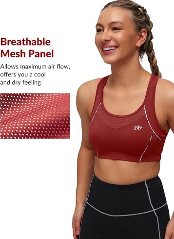 Yvette Sports Bras for Women High Impact Racerback Workout Sports Bra High Support for Large Bust Plus Size,Purple in Saudi Arabia