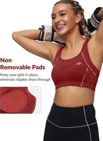 Yvette Sports Bras for Women High Impact Racerback Workout Sports Bra High Support for Large Bust Plus Size,Purple in Saudi Arabia