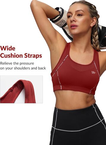 Yvette Sports Bras for Women High Impact Racerback Workout Sports Bra High Support for Large Bust Plus Size,Purple in Saudi Arabia