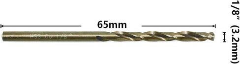 SPKLINE 10 Pcs High Speed Steel Cobalt Drill Bit Set 2 Pcs of Each 1mm(3/64"), 1.5mm(1/16") 2mm(5/64") 2.5mm(3/32") 3mm(1/8") Jobber Length Twist M35 Metal Drill Bit For Stainless Steel And Hard Metal in Kuwait