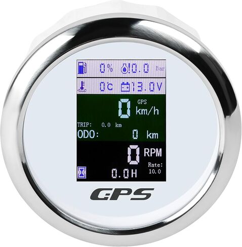 WATERWICH 85mm 6 in 1 Gauge Set Speedometer + Tachometer + Water Temperature Gauge + Fuel Level Meter + Oil Pressure Gauge + Voltmeter for Car Marine Truck Boat in Saudi Arabia