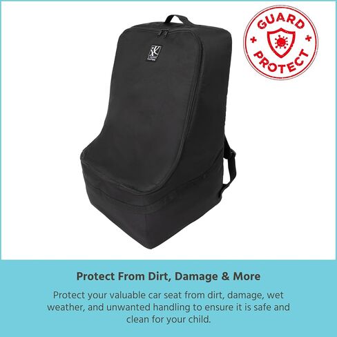 J.L. Childress Ultimate Backpack PREMIUM Padded Car Seat Travel Bag - Thick Padding, Heavy Duty Car Seat Backpack - Gate Check Bag for Car Seats - Fits All Car Seats & Booster Seats - Black in Saudi Arabia