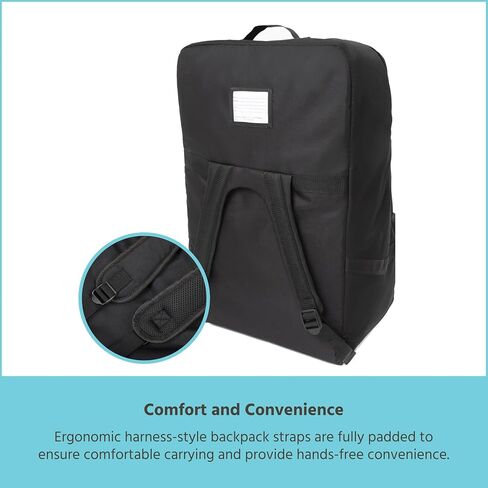 J.L. Childress Ultimate Backpack PREMIUM Padded Car Seat Travel Bag - Thick Padding, Heavy Duty Car Seat Backpack - Gate Check Bag for Car Seats - Fits All Car Seats & Booster Seats - Black in Saudi Arabia