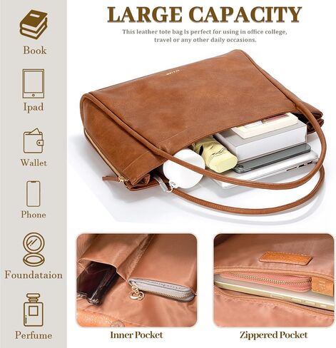 Large Tote Bag for Women Work Vegan Leather Travel Handbags Ladies Laptop Weekender Shoulder Hobo Bags in Saudi Arabia